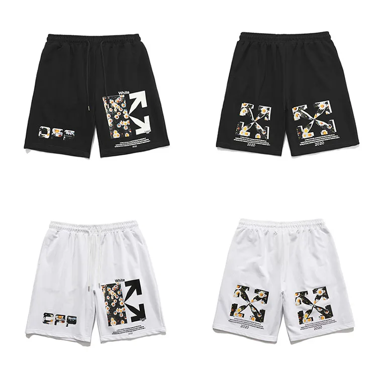 
Summer Fashion American Street Offwhite Pants Doodle Arrow Casual Beach Shorts for Men and Women 