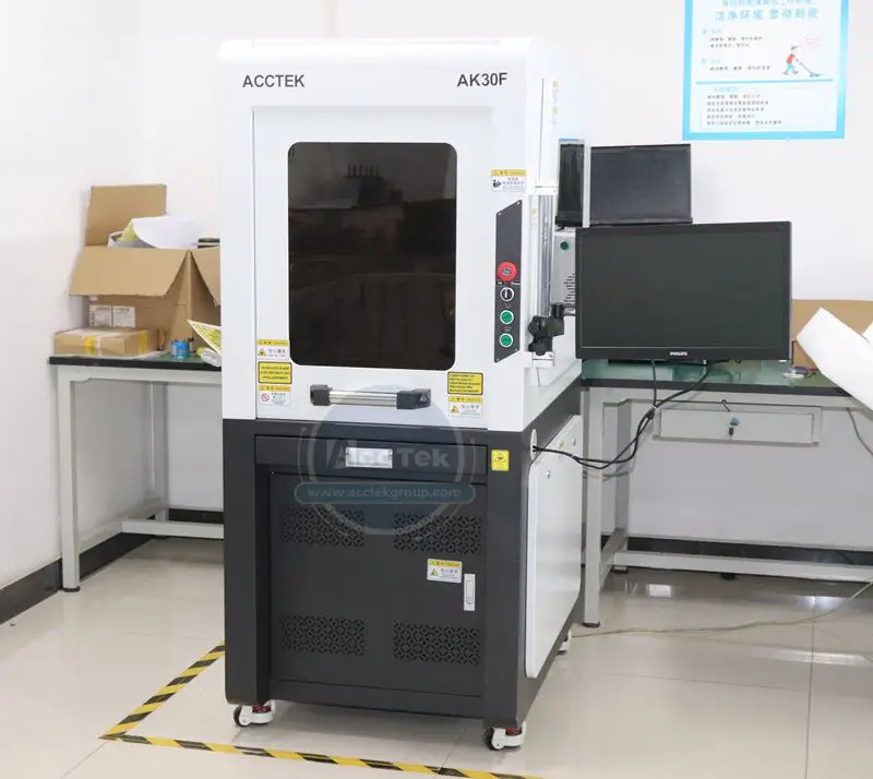 Complete cover structure fiber laser marking machine for hardwarewatch auto parts AK30F/cnc fiber laser machine