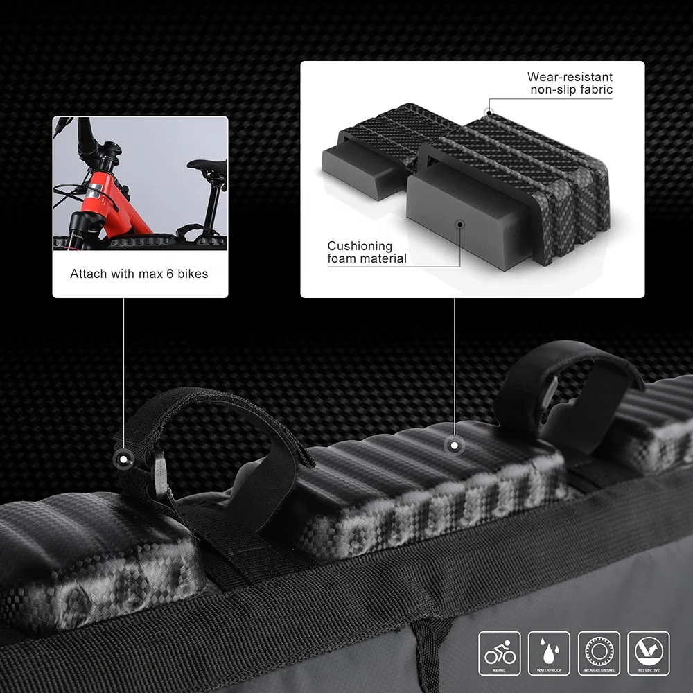 Rhinowalk Waterproof Pickup Truck Bed Tailgate Crash Pad Protector w/ 6 Bike Rack Straps