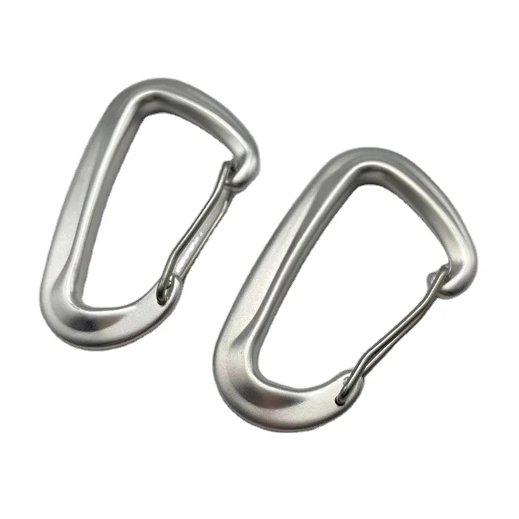 New Design Light Weight Aluminium 7075 Safety Lock Climbing Carabiner 12KN Wire Gate Carabiner Clip