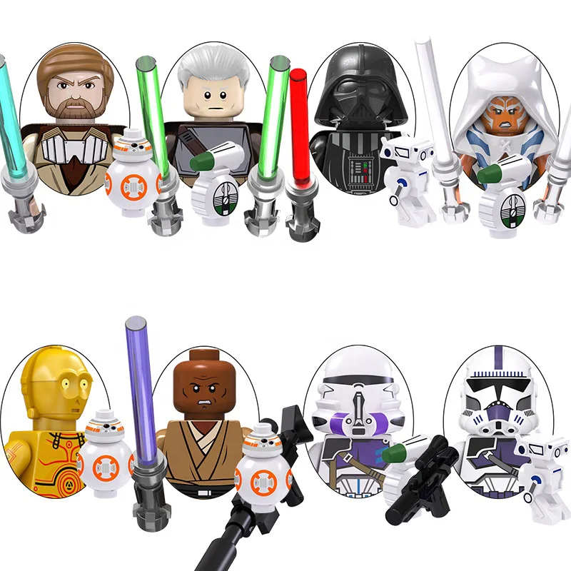 TV6101 Obi-Wan Rahm Kota Darth Vader Ahsoka C-3PO Mace Windu 187 Legiog Clone Commander пластиковые строительные блоки детские мини-игрушки