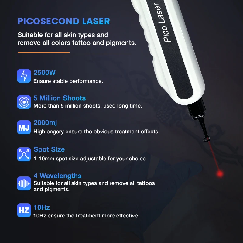 picosecond laser multifunction 2 in 1 q switched nd yag tattoo removal picolaser pico laser hair removal machine