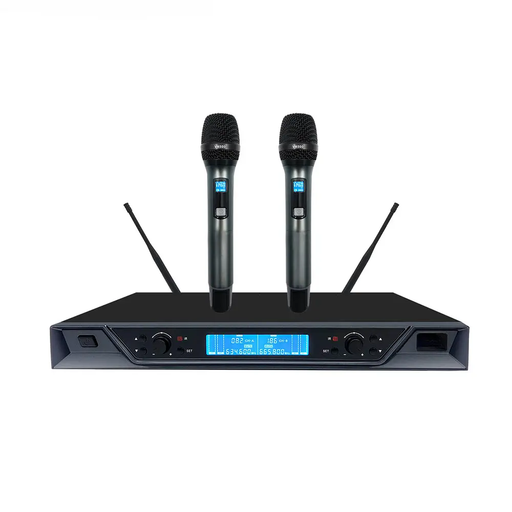VM800 Wireless Microphone KTV Singing Home Karaoke Computer Microphone VHF One Drag Two Wireless Microphone
