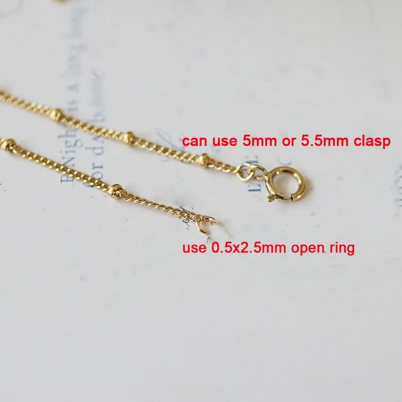 Tarnish Free 14K Gold Filled Satellite Chain for DIY Jewelry Making Bracelet Necklace Findings