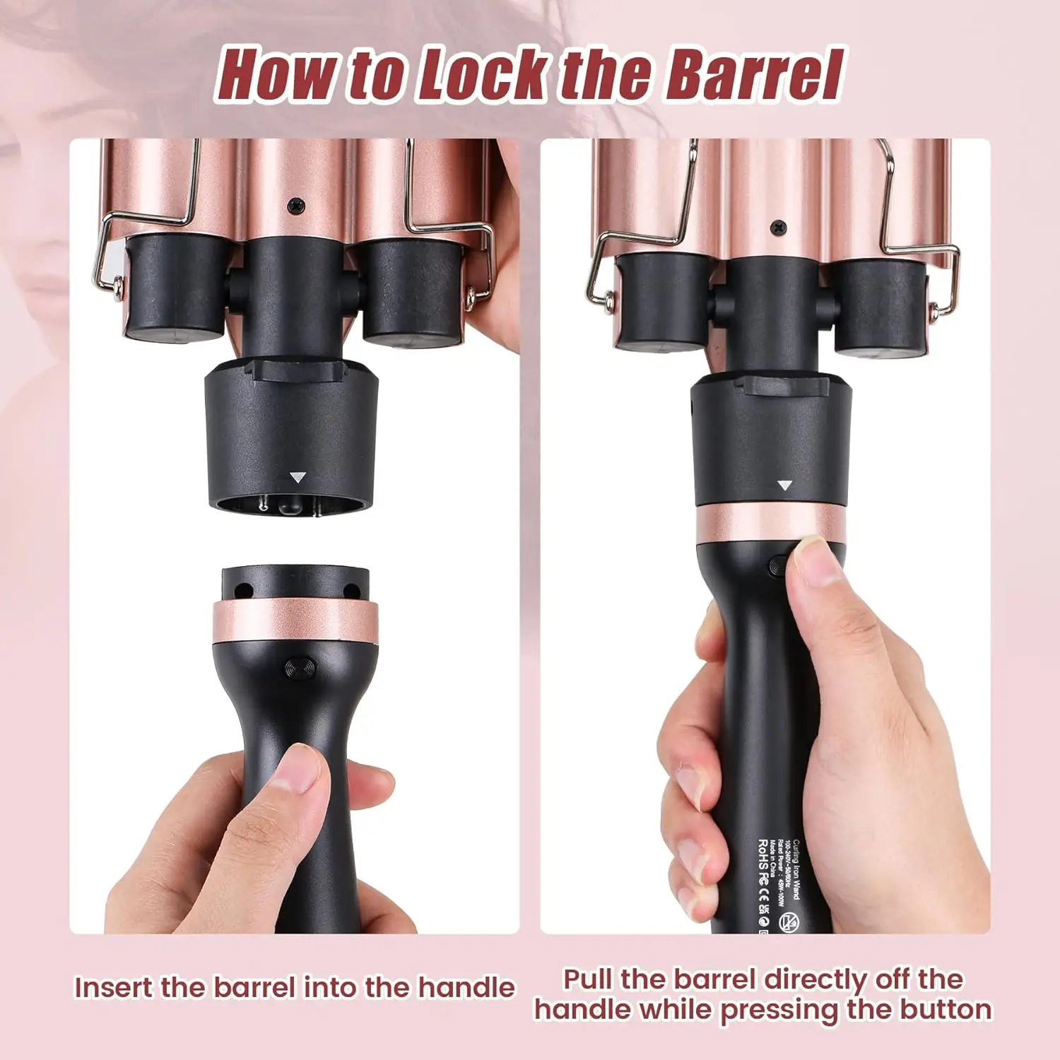 2024 New Concept Hot Selling Fast Heating Curling Ceramic Coating Iron Barrel Curling Iron Set with New Style with Brush