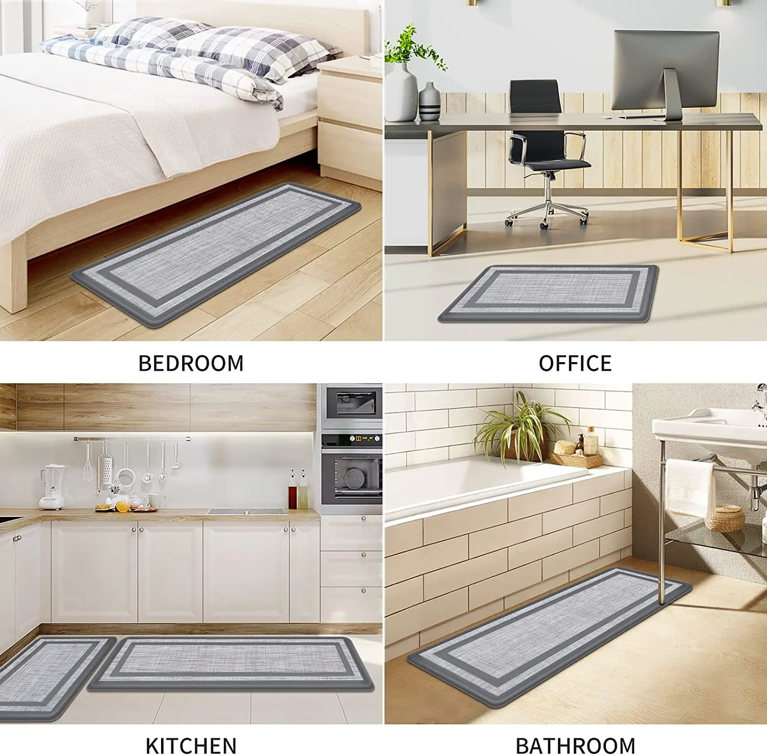 Comfortable Anti-Fatigue Mat PVC Anti-Slip Waterproof Kitchen Mat Exit Door Mat