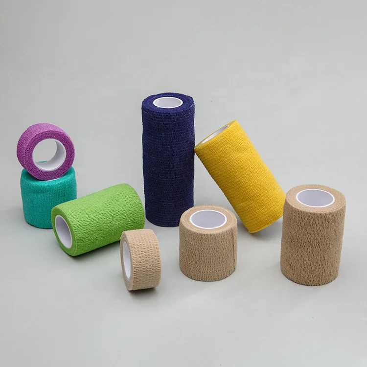 Medical Factory 4.5m Colored non-woven self-adhesive bandage Cohesive Bandage Adhesive Elastic Bandage