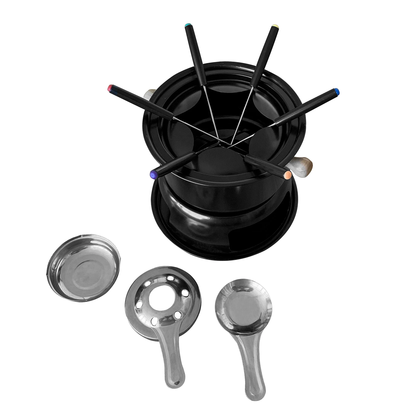Factory wholesale Mini Non stick cheese fondue pot set Chocolate Candle Fondue Pot Plate Set With Fork