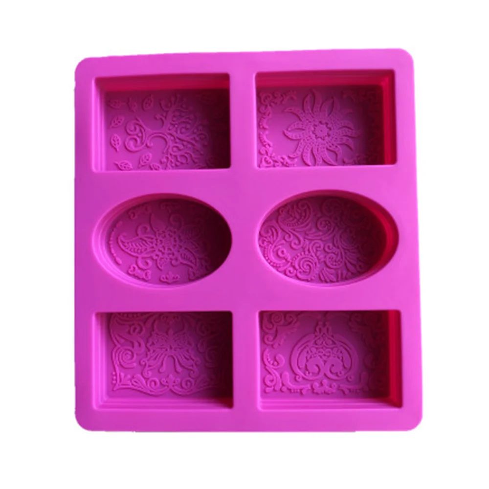 six cavities little feet shape baking mold food grade cake mould handmade silicone floral soap molds