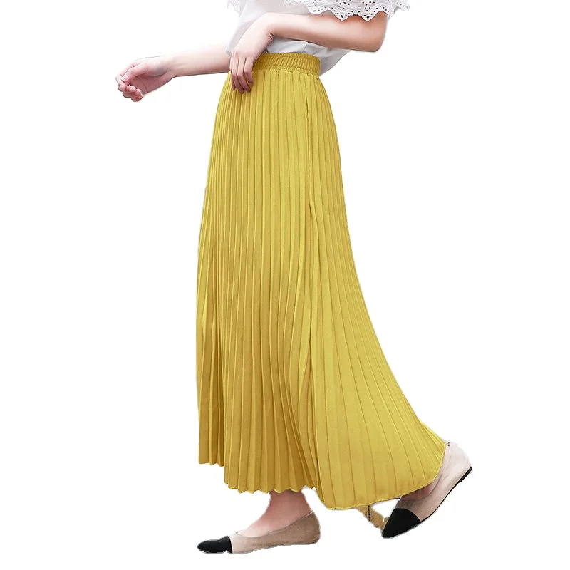 Wholesale 2024 Summer Long Skirts For Women Casual High Waist Pleated Skirts Women Long