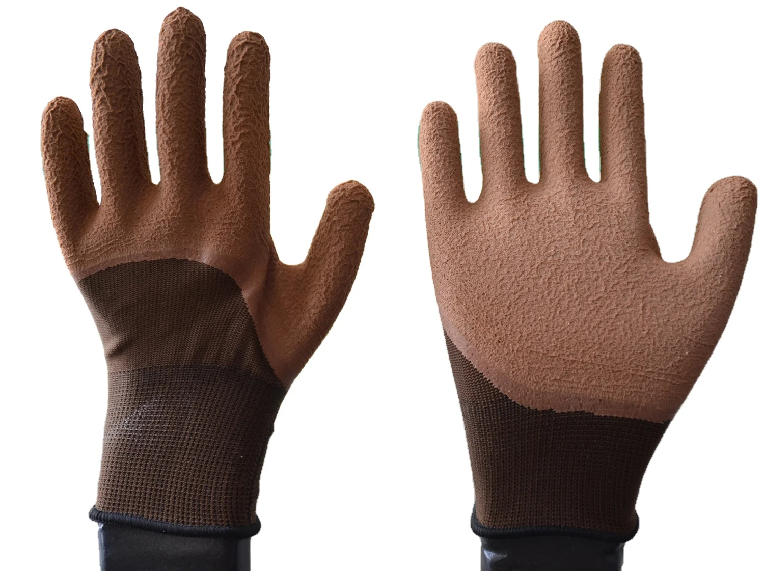 FACTORY LATEX FOAM COATED CLOVE WHOLESALE DOUBLE DIP FINGER ON SALE BLUE GREEN TERRY