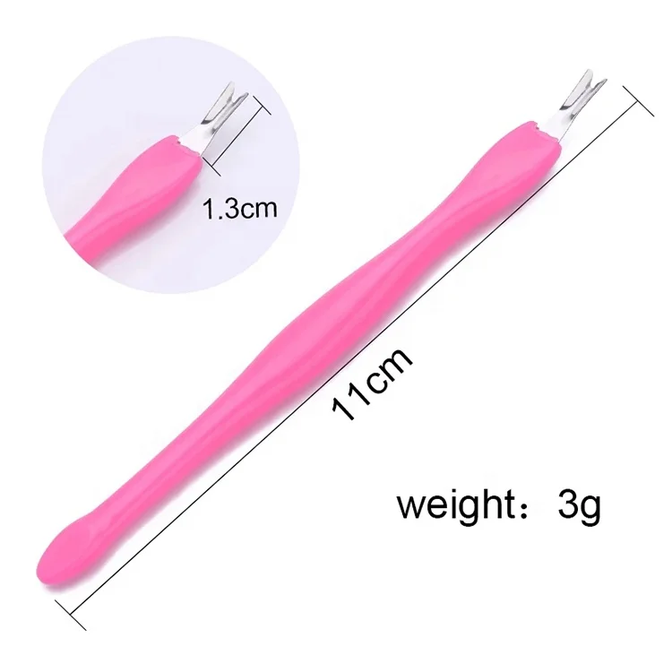 Cuticle Pusher Nail Art Fork Dead Skin Remover Stainless Steel Nipper Trimmer