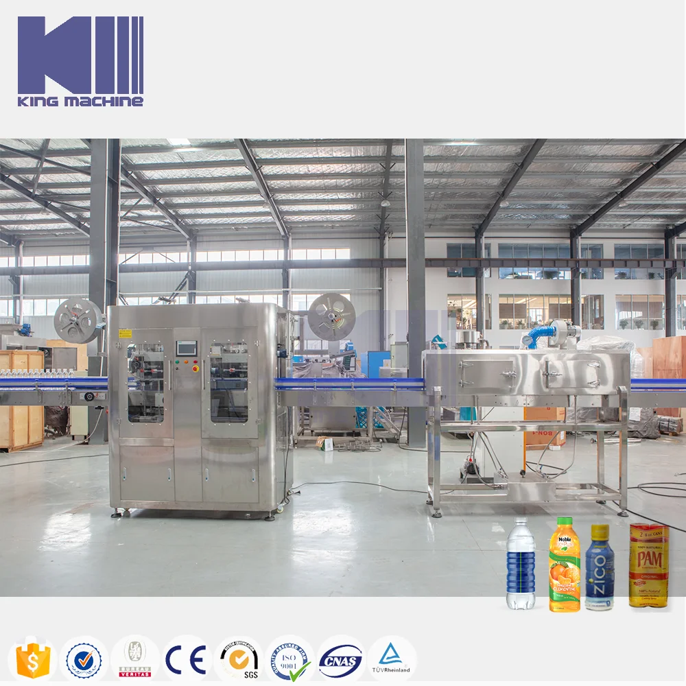Bottle shrink wrap labeling machine with date code printer