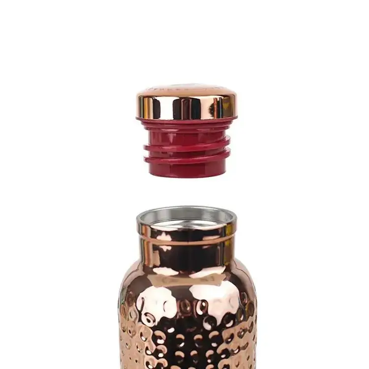 Ailingalaxy 620ml Pure Copper Water Bottle Handcrafted For Heath Benefits Customized Size Printed Branding Logo Hammered