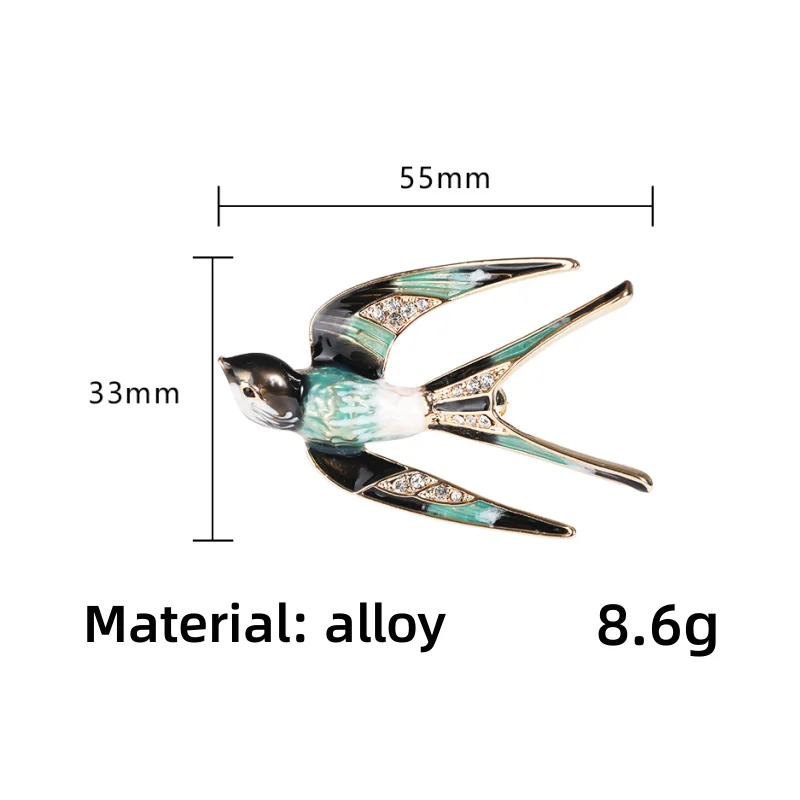 Wholesale Fashion Brooches Alloy Material Swallow Brooch Bird Pin