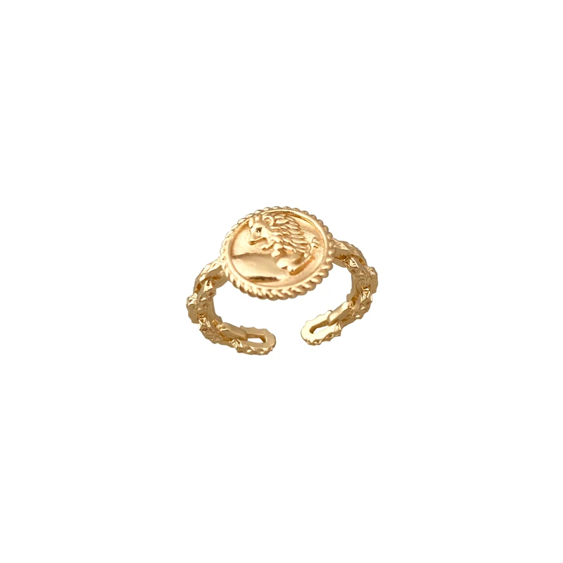 Кольцо Windsor Lion Gold 18K для указательного пальца шикарный уникальный винтажный круглый дизайн с премиальным ощущением