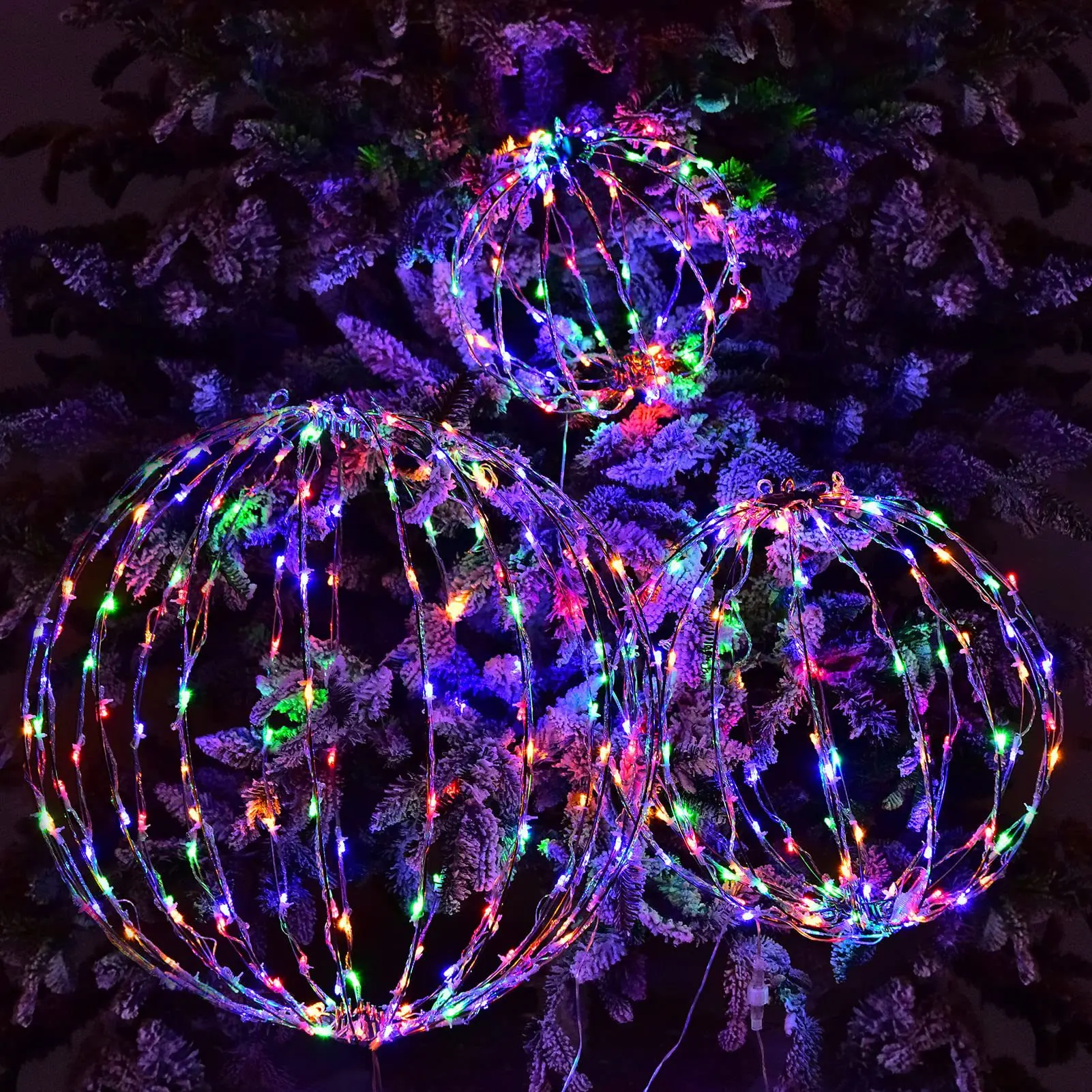 Уличное 3D украшение для улицы водонепроницаемые светодиодные рождественские фонари подвесные гигантские шары елки светодиодная 3d Сфера большой мотив