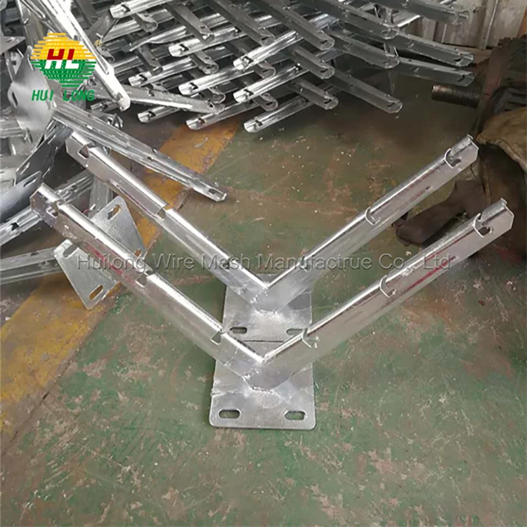 Double Razor Wire Brackets For Concrete And Brick Fences With Reinforced Barbed Wire Wholesale Price