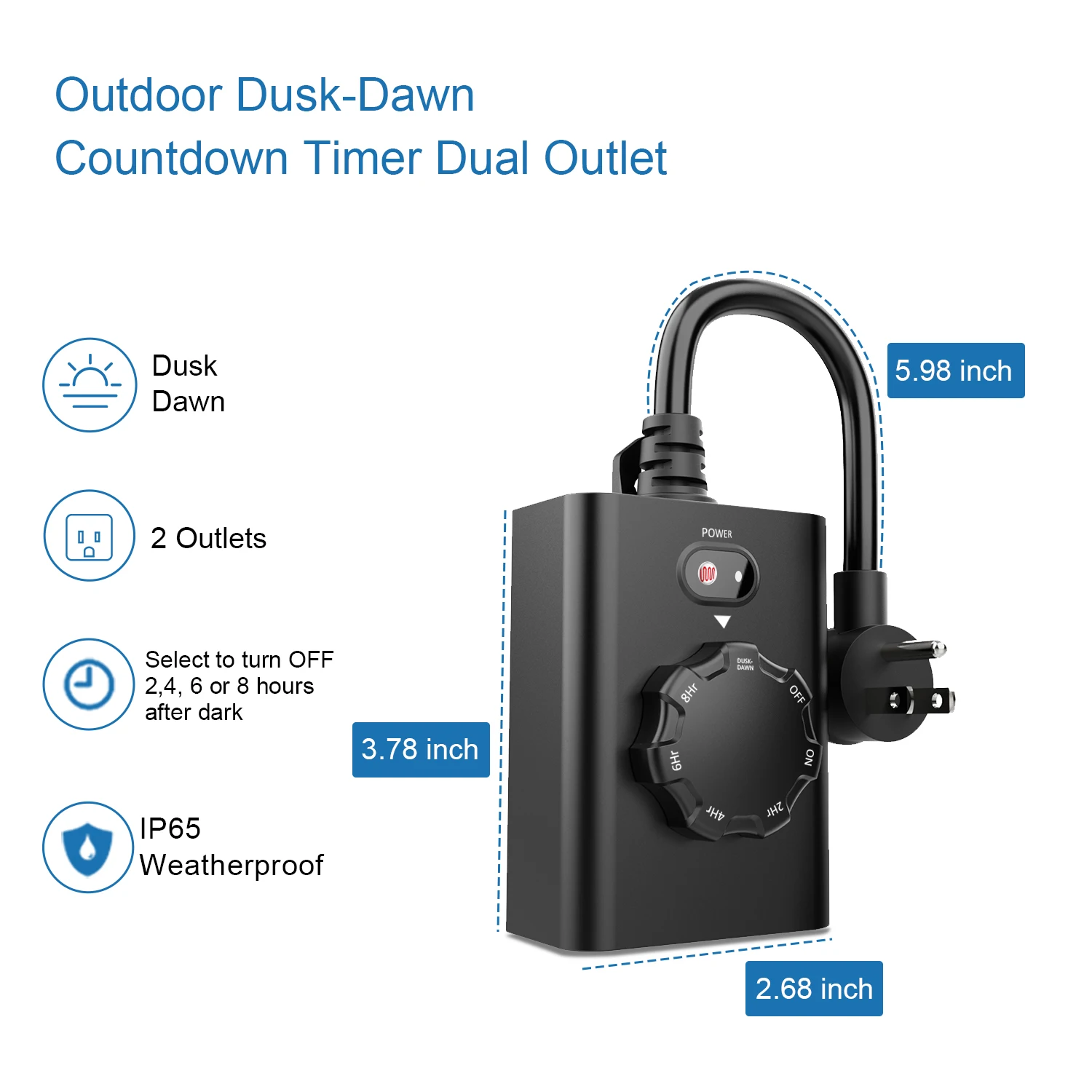 Outdoor Rotary Switch 5 Positions Light Wall Switch Outlets Heavy Duty Wall Electrical Program Timer Switch