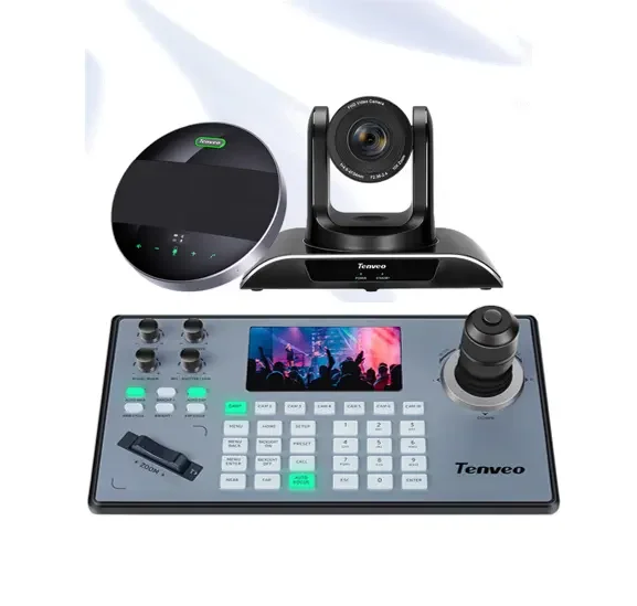 TENVEO professional system VHD10U+M5B+KB200PRO 10x 1080p  Noise Reduction USB/Bluetooth/Wireless speakerphone 4D controller