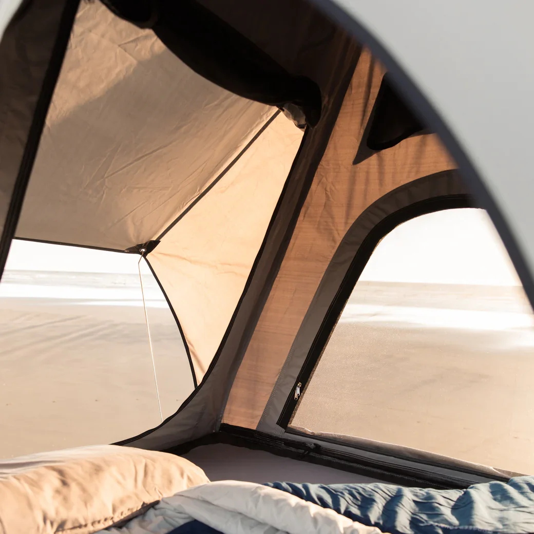 2023 NEW design High quality camping triangle aluminium hard shell roof top tent car tent