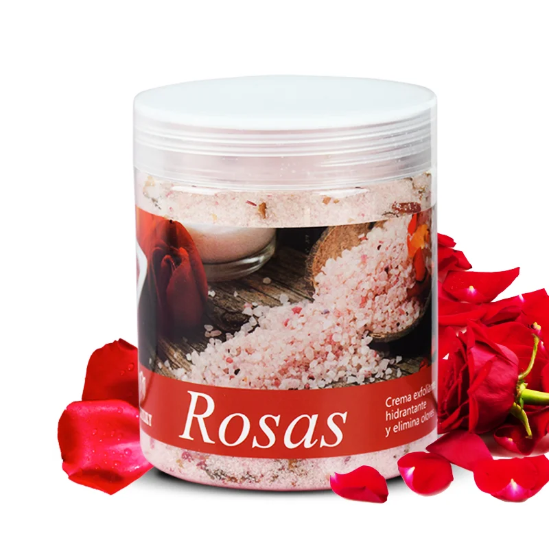Private Label rose Scent Himalaya Mineral Organic Bath Salts with rose Flowers  for  Spa