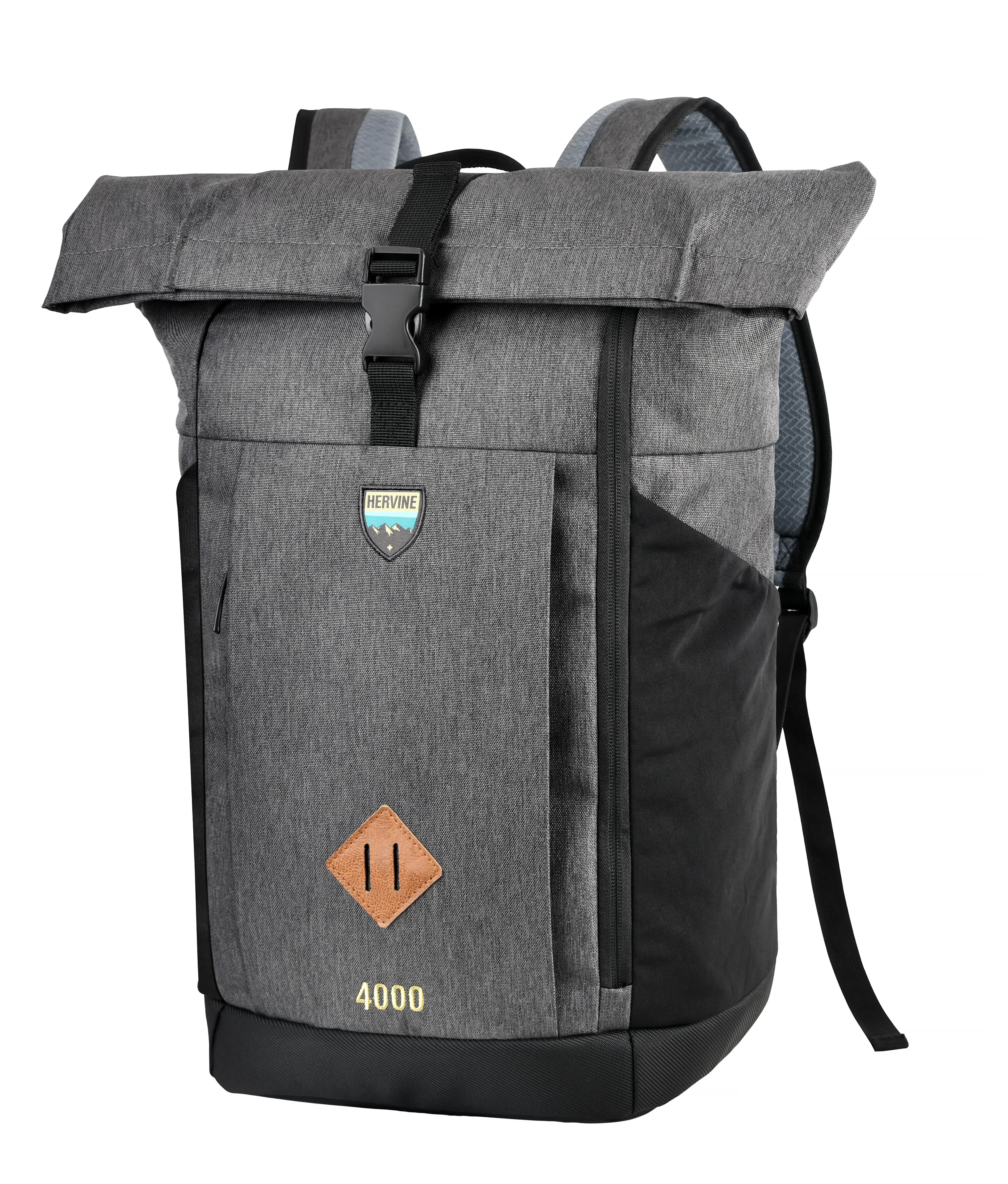 Fashion vintage waterproof rolltop rucksack outdoor sport travel backpack