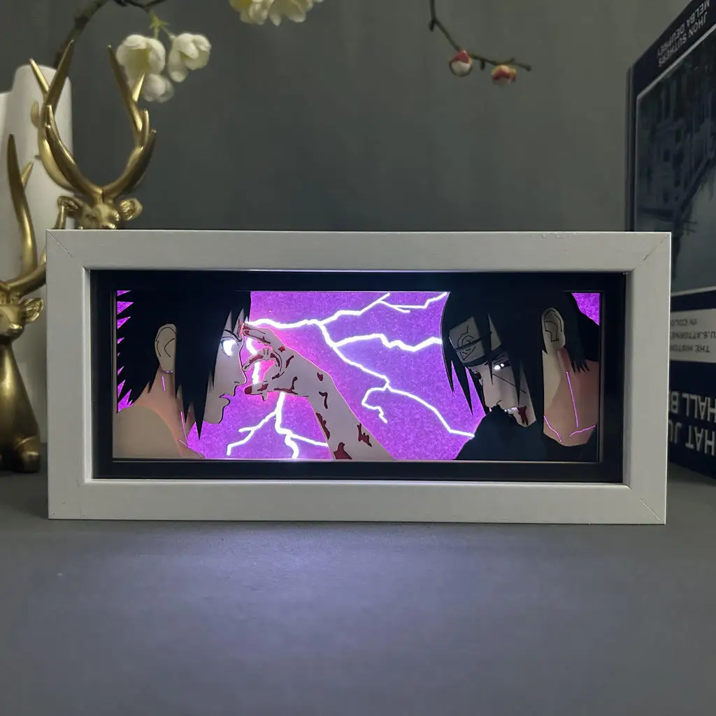 Светильник ночной Luffy Zoro Xiao Itachi Saturo slayer Gojo Kyojin фигурка теневой бумаги резная лампа Подарочная комната