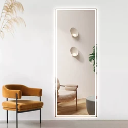 Modern Designer Decorative Home Decor Salon Long Led Lighted Large Wall Mirror Full Length Floor Standing Dressing mirror CTL402