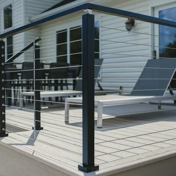 YL wholesale price stainless  balustrade outdoor balcony black cable railing for deck aluminum cable post