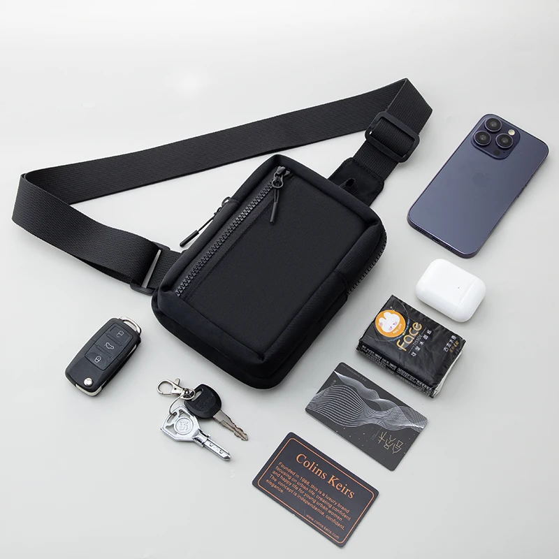 HUALIAN Custom Mini Waterproof Chest Bag Fashion Nylon Chest CrossBody Bag Small Messenger Men Cross Sling Bag
