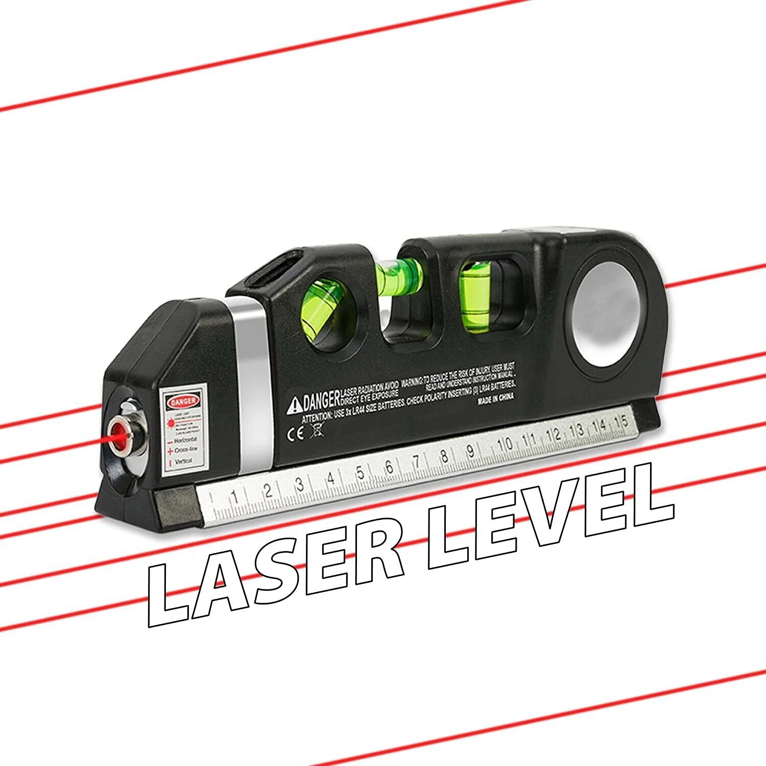 8 in 1  Multi Purpose Laser Level-3X Spirit Levels -3X Red Laser Pointer