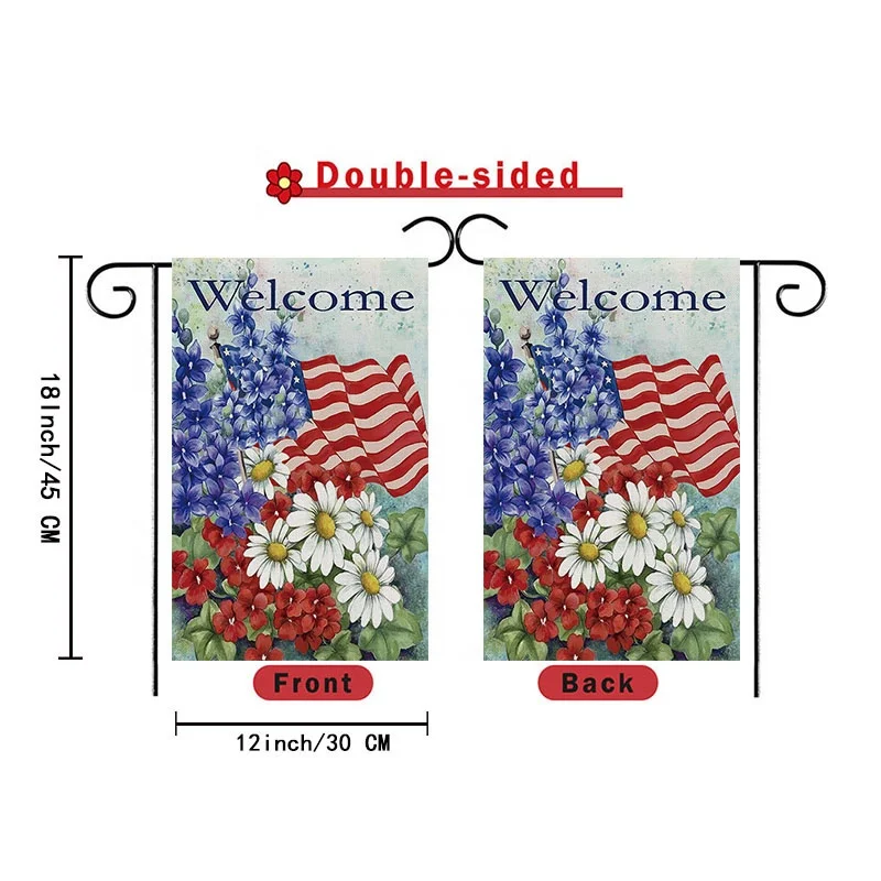 Wholesale 4th of July Dog Car American Flags Patriotic Garden Flags for Indenpendece Day