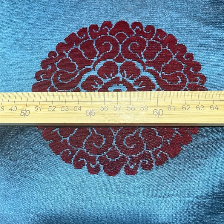 Silk brocade with velvet jacquard  Palace luxury silk jacquard fabric for garment Bhutan garment fabric