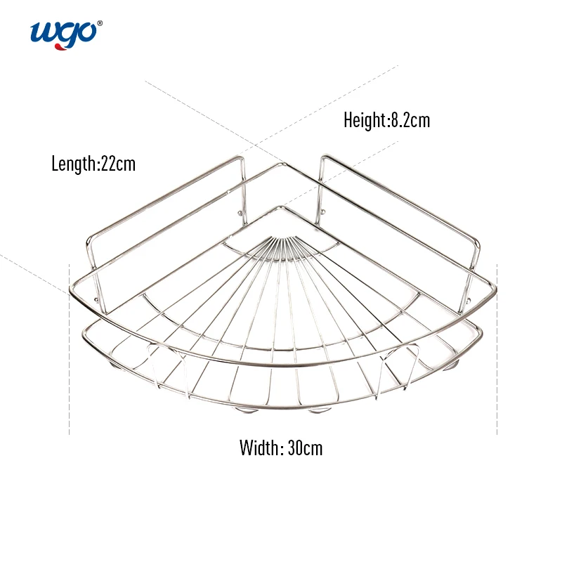 Gel Pad Mounted Strongly Holding Power Stainless Steel No Install Tools Needed Bath Corner Shelf Caddy