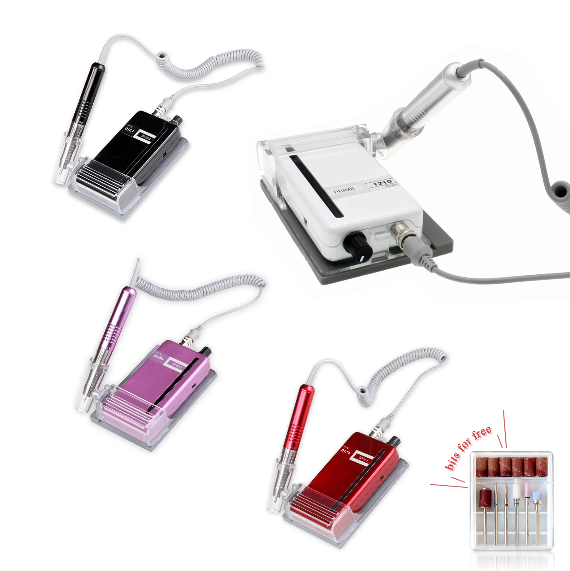Prime 1210 Professional OEM Cordless Electric Brushless Portable Manicure Rechargeable Nail Drill Polisher Machine 30000rpm