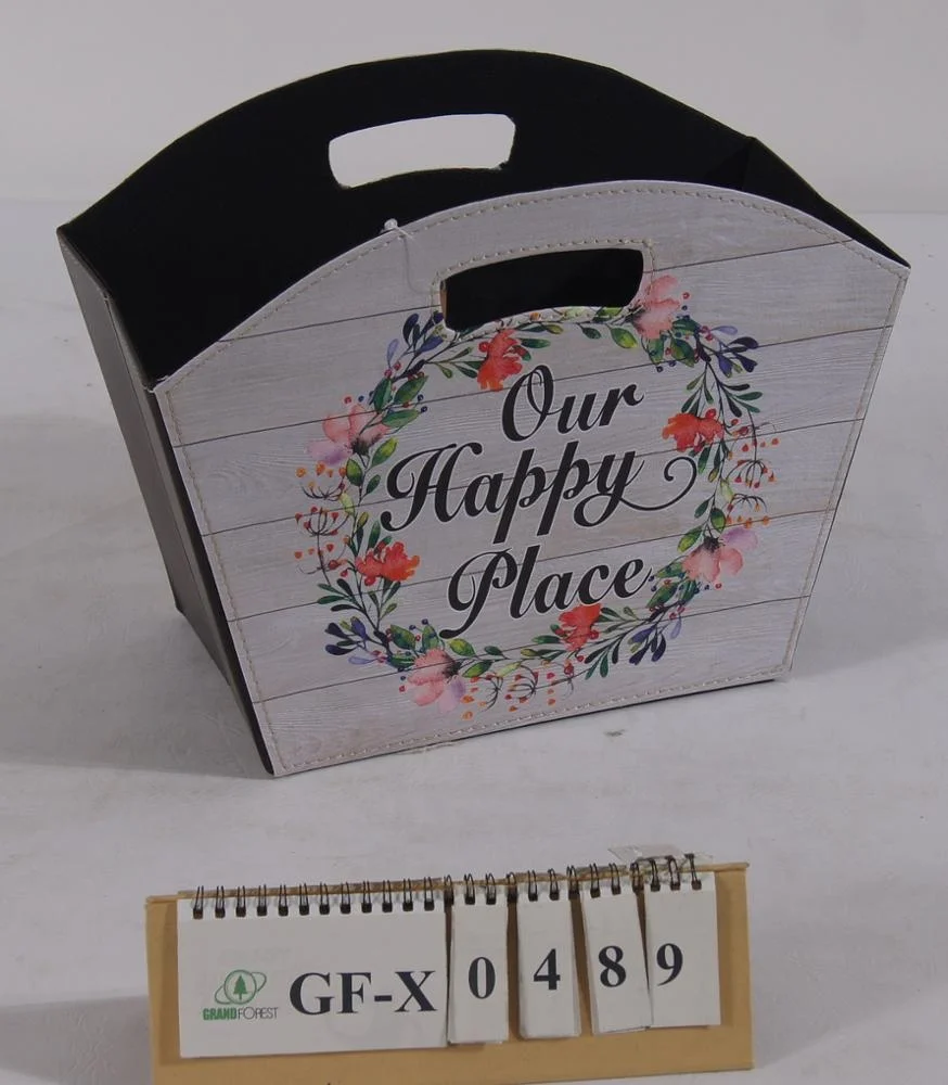 Foldable Newspaper Basket Cardboard with PVC Printing  Magazine Holder