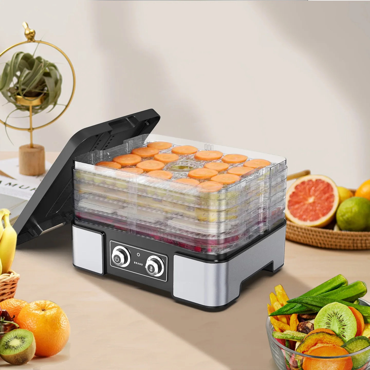 2023Food Dehydrator 5-9Trays Faster Drying for Beef Jerky, Meat, Fruit, Dog Treats, Herbs