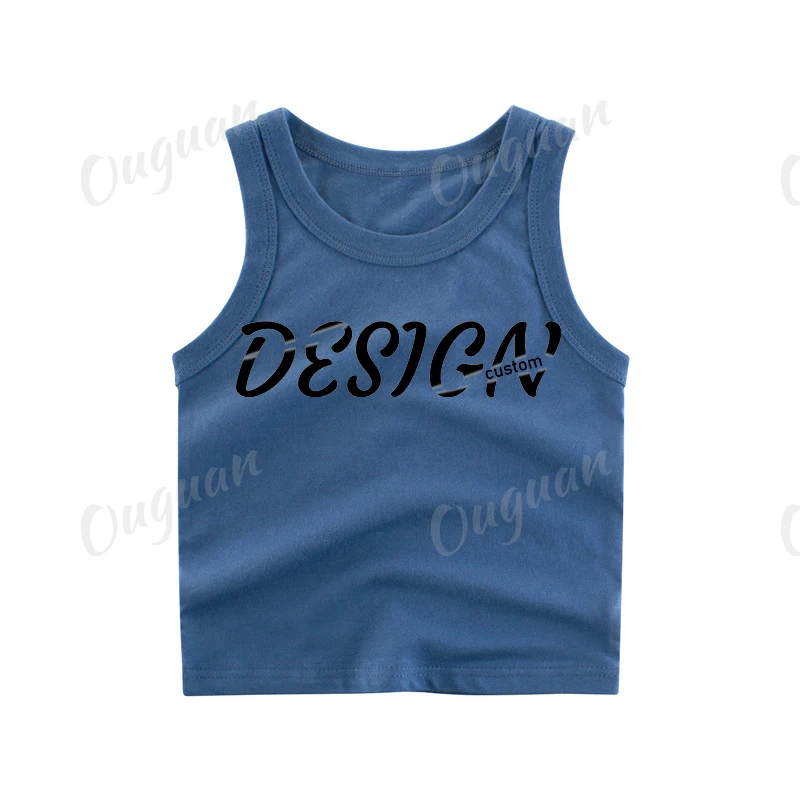 Summer Tank Top for Boys Girls Letters Print Children Undershirt Cotton Kids Singlets Sleeveless Tops