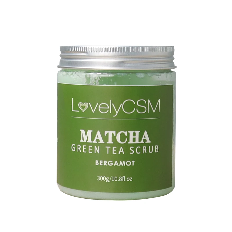 
Personal label 100% pure natural organic green tea whitening exfoliating matcha body scrub 