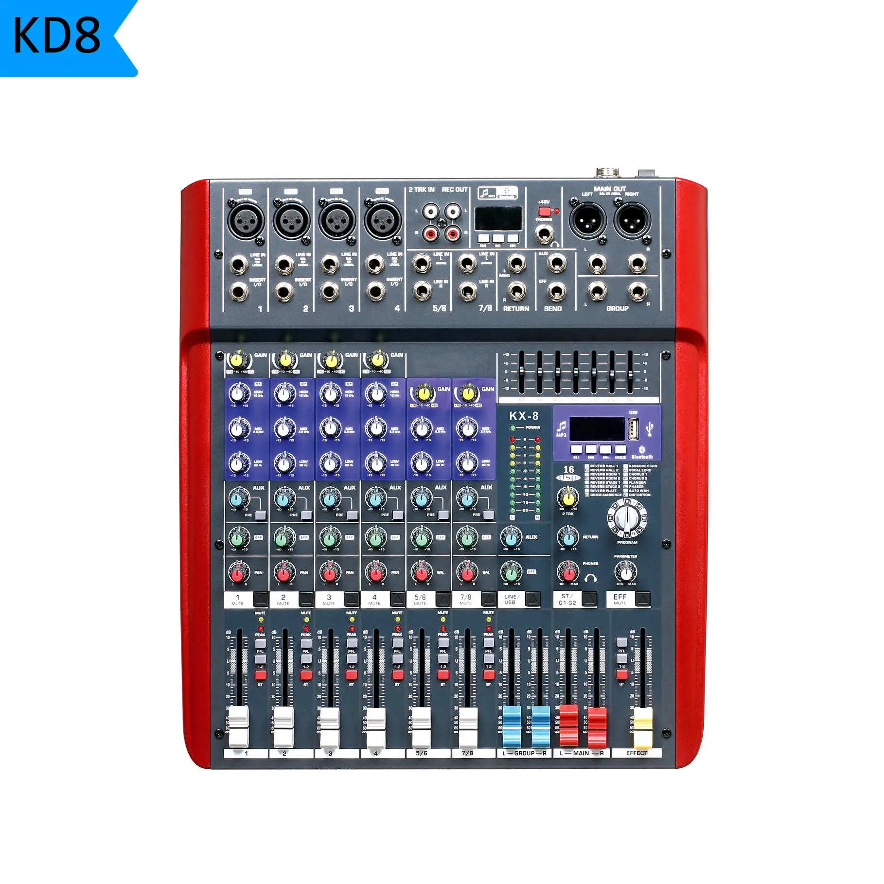 8 каналов аудио смеситель KD8 с возможностью записи в хорошие продажи