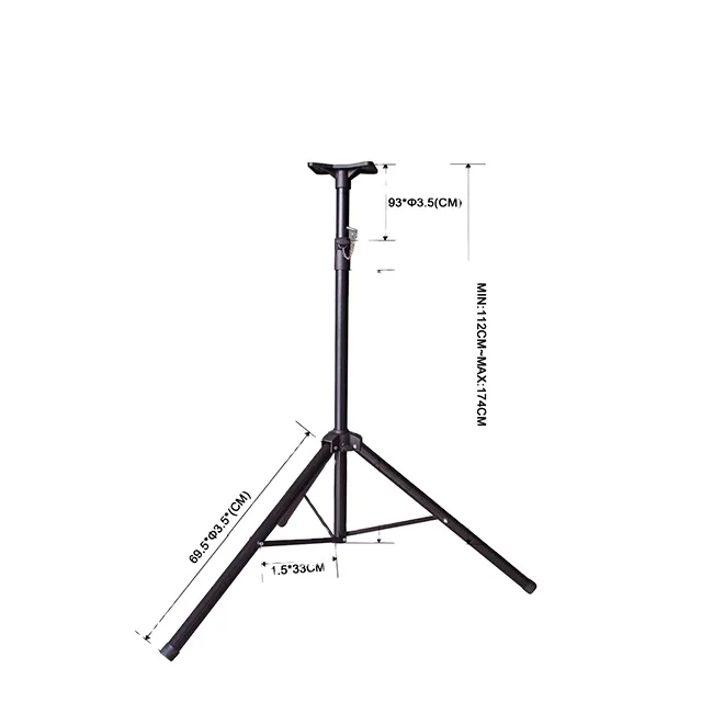 PROFESSIONAL 1.8M BLACK METAL DJ LINE ARRAY FLOOR SPEAKER STAND TRIPOD