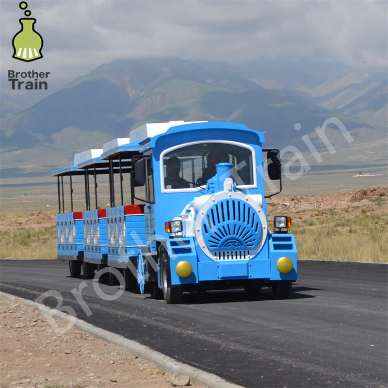 Big Amusement Park Rides Tourist Train Battery Operated Trackless Train Electric Train Large Outdoor Amusement Equipment On Sale