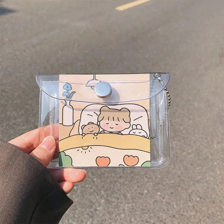 Custom PVC bag with Glitter Mini Photo Album Transparent PVC Protective Casing Envelope Small card wallet bag