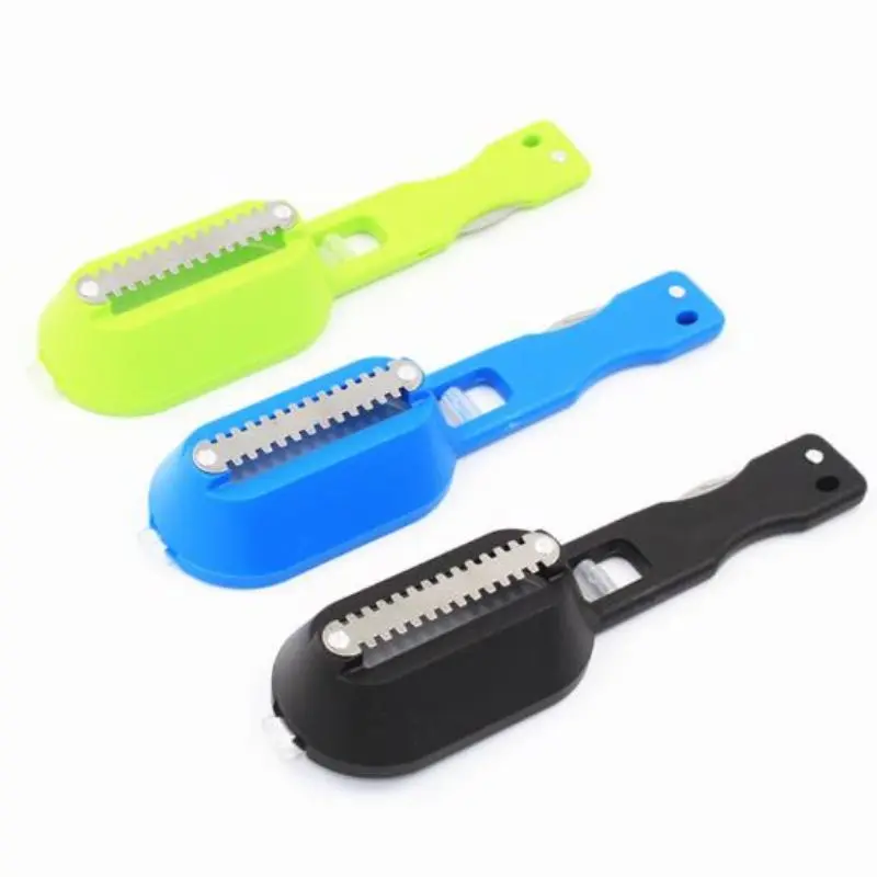 Kitchen Tools Multi Function Fish Scales Scrapper Home Stainless Steel Blade Fish Scale Removing Brush