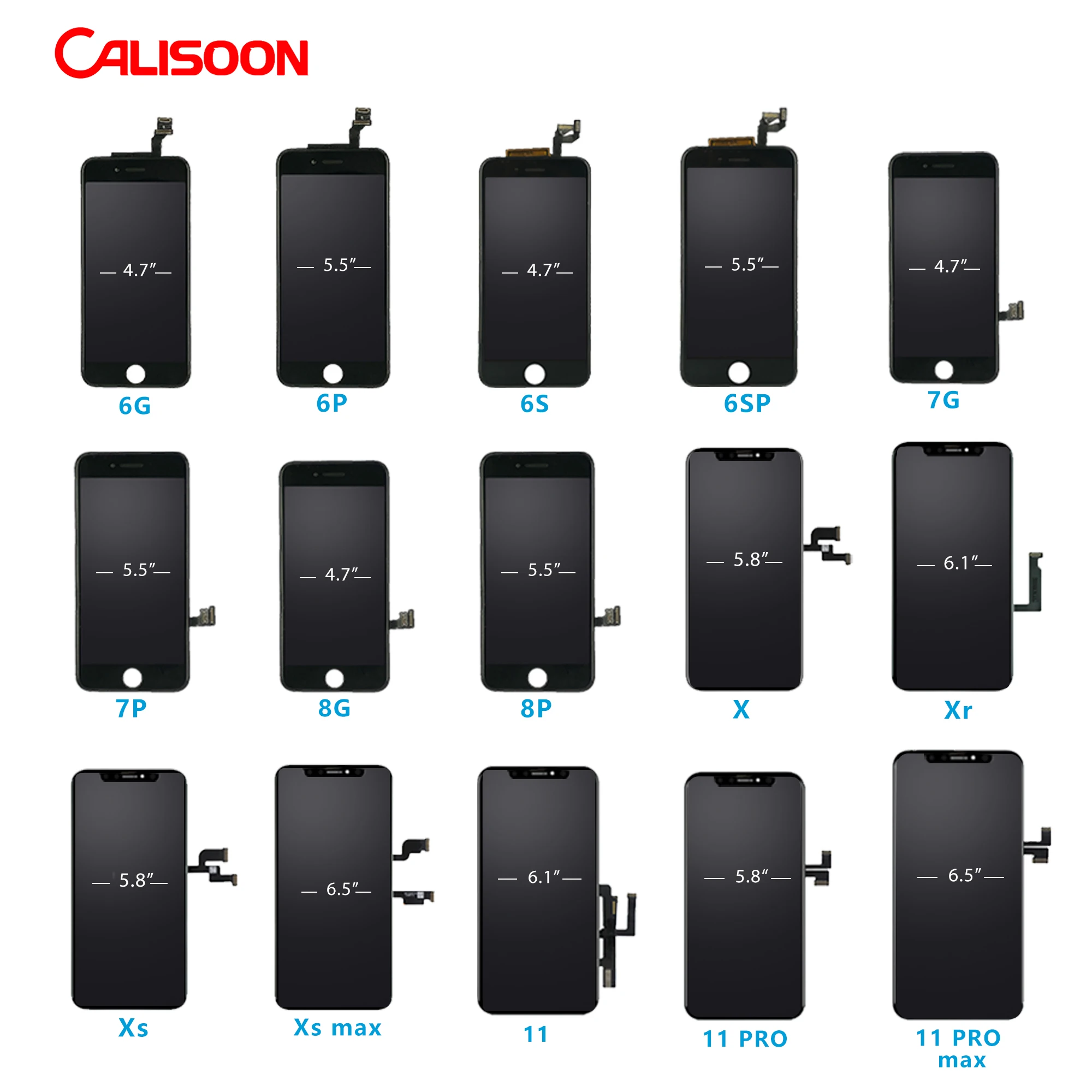  ЖК-дисплей Calisoon для мобильного телефона IPhone 6 6s 7 8 plus x xr xs 11 pro max Мобильный сенсорный экран