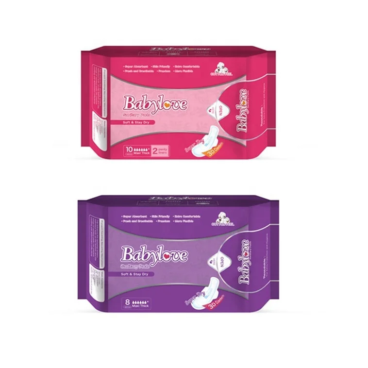 Feminine Pads for Women Multi Sizes Heavy Flow Absorbency Multi Packs with Wings Light Clean Unscented Sanitary Napkins Cotton