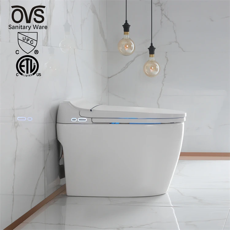 Ovs Sanitary Wares Automatic Bidet One Piece Toilet Modern Bathroom Ceramic Wc Intelligent Smart Toilet With Remote Control