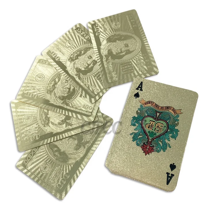 Custom Tuck Box for Playing Cards Gold Foil Poker Cards Plastic Playing Cards