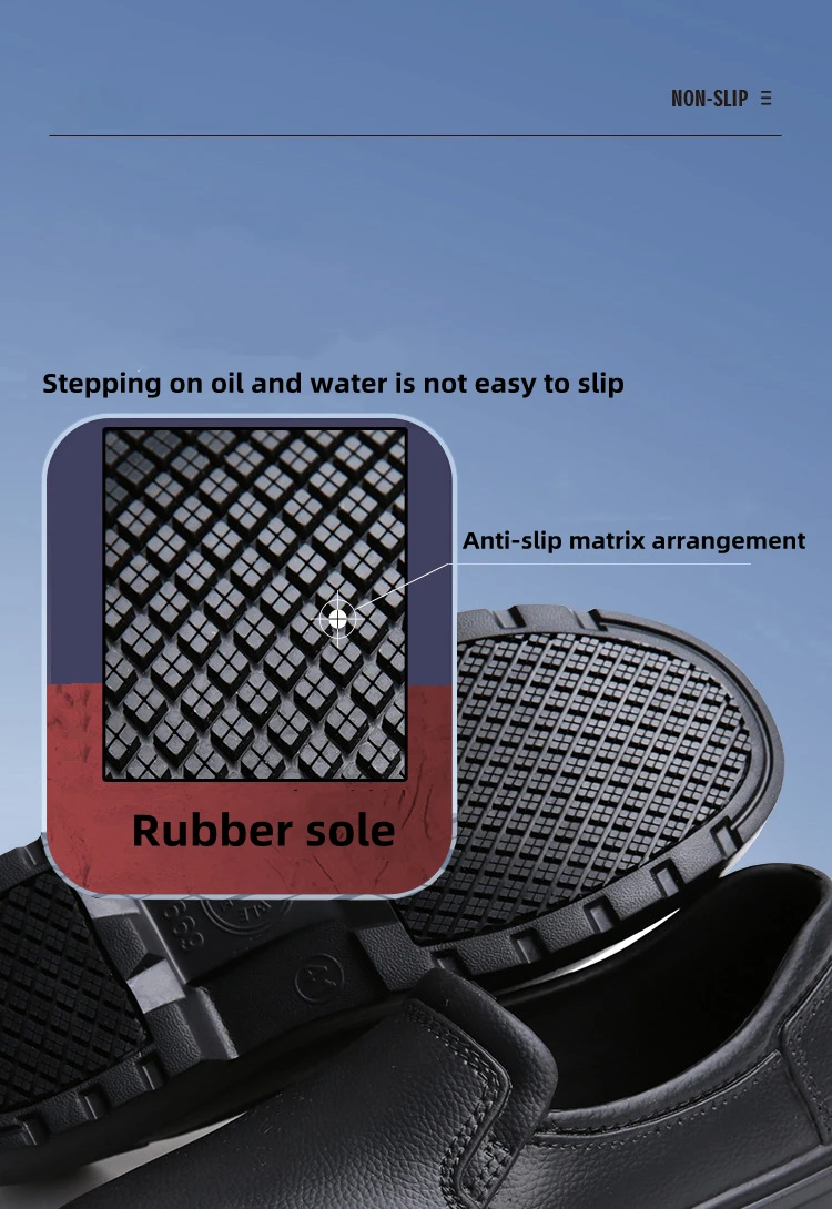 Non-slip chef shoes oil-resistant EVA rubber black stain-resistant kitchen canteen non-slip work shoes